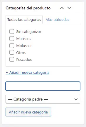 Categoria del producto