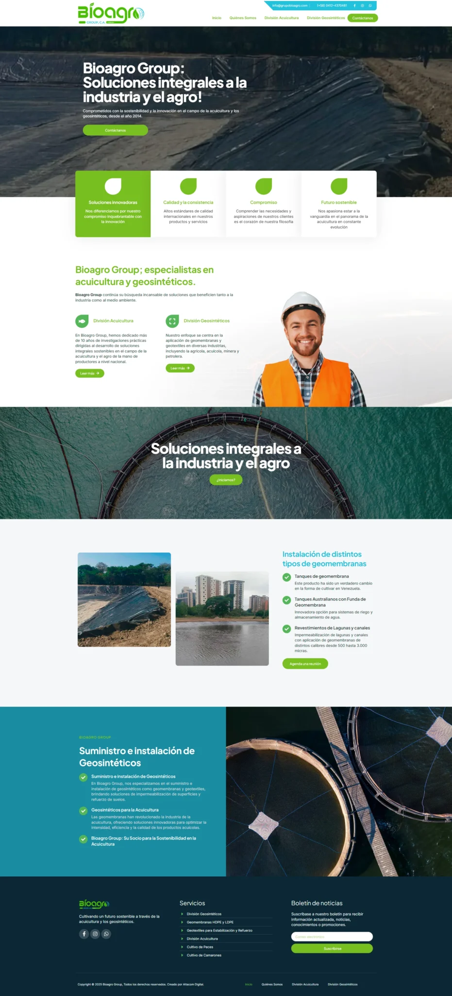 Cliente desarrollo web Bioagro Group, Venezuela