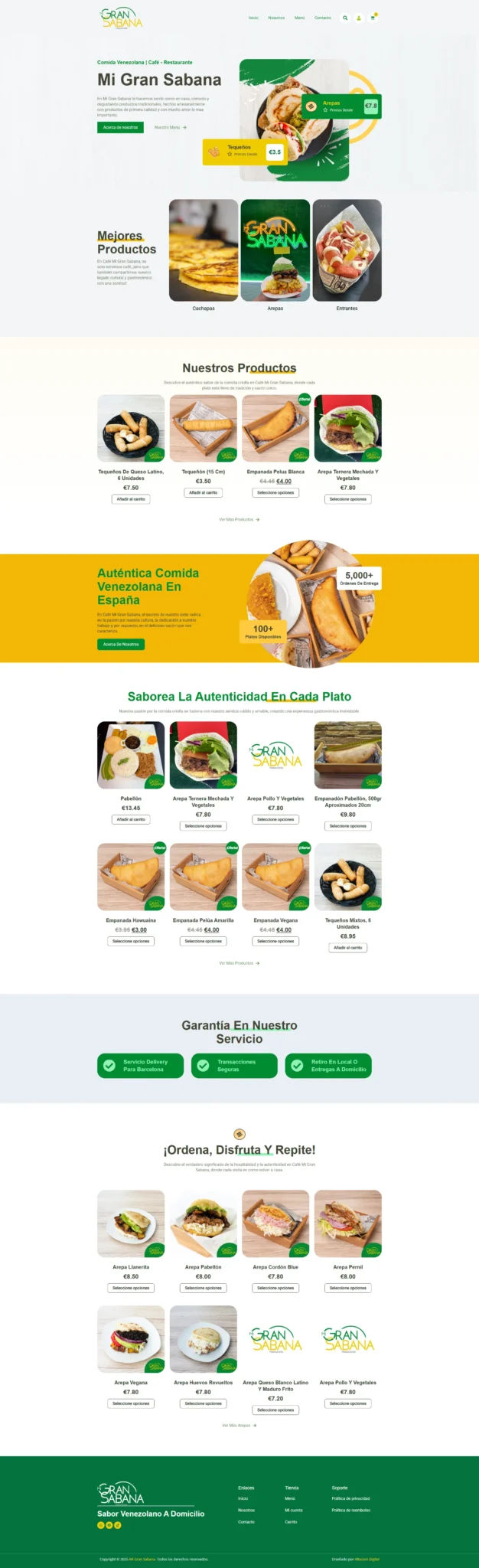 Cliente desarrollo web Café Mi Gran Sabana