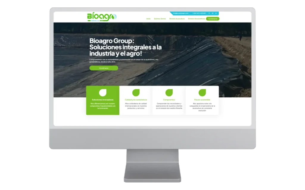 Cliente desarrollo web Bioagro Group, Venezuela