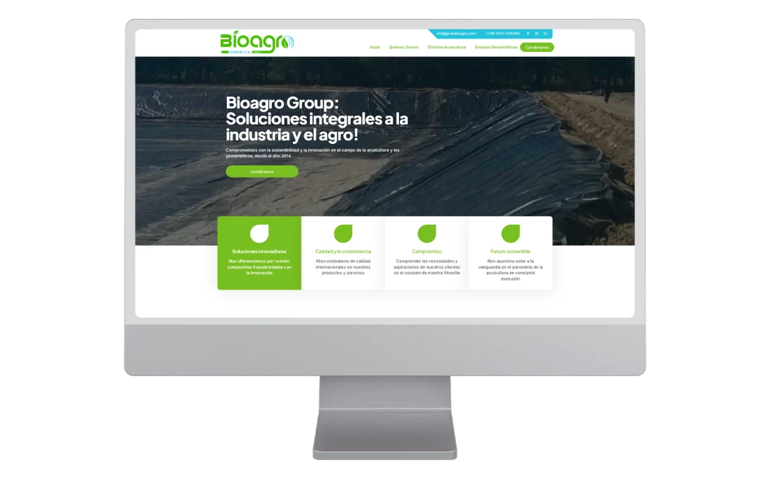 Cliente desarrollo web Bioagro Group, Venezuela
