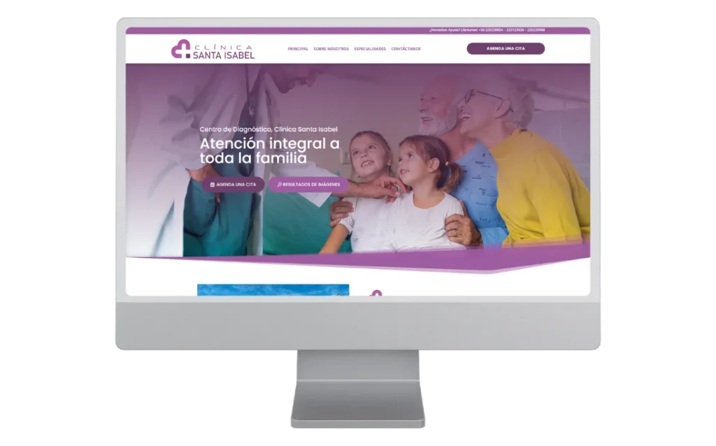 Cliente desarrollo web Clínica Santa Isabel