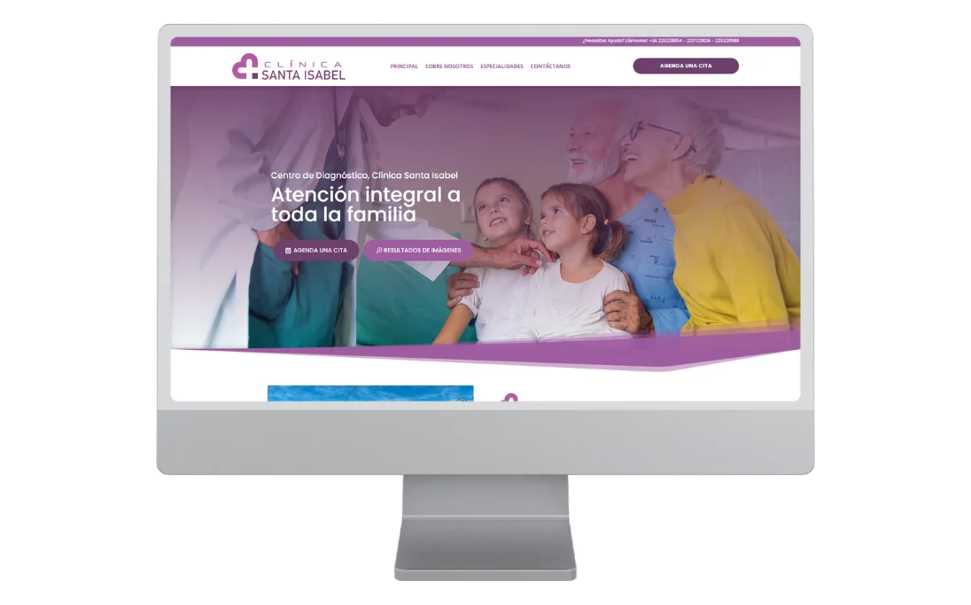Cliente desarrollo web Clínica Santa Isabel