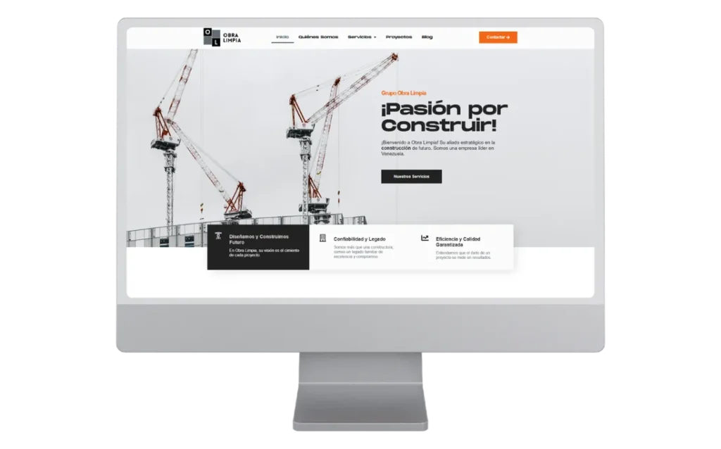 Cliente desarrollo web Grupo Obra Limpia