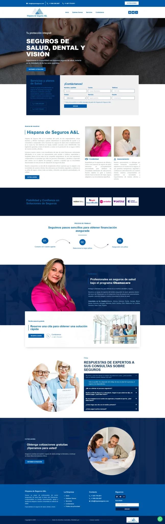 Cliente desarrollo web Hispana de seguros
