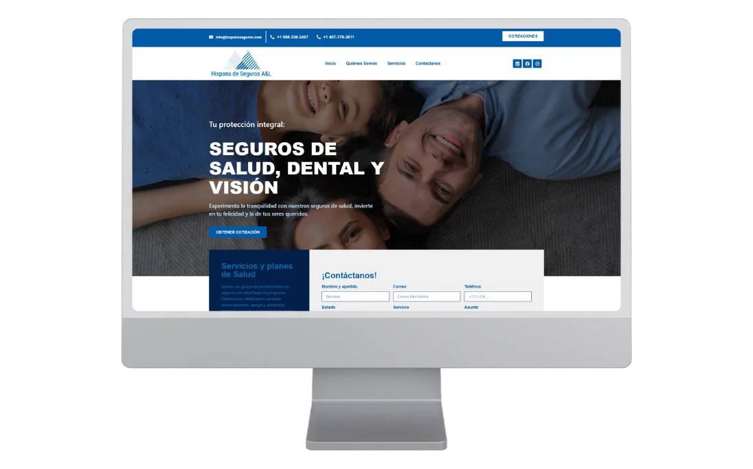 Cliente desarrollo web Hispana de seguros