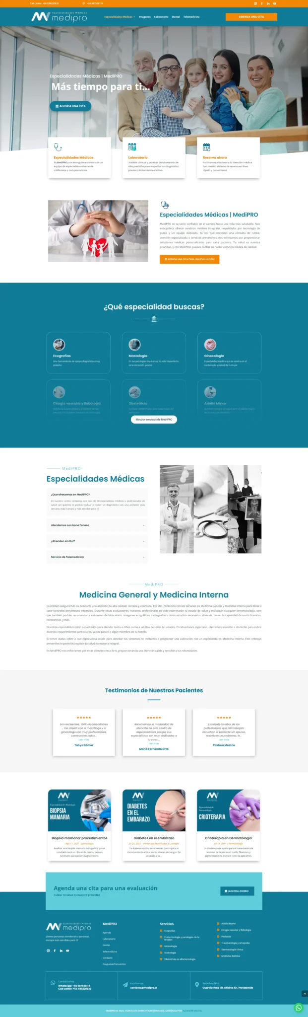 Cliente desarrollo web Medipro Chile
