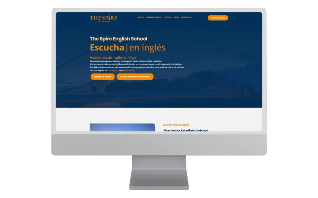 Cliente desarrollo web the Spire English School