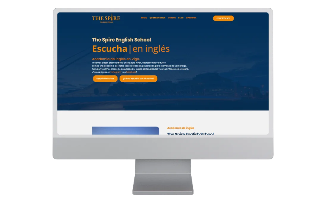 Cliente desarrollo web the Spire English School