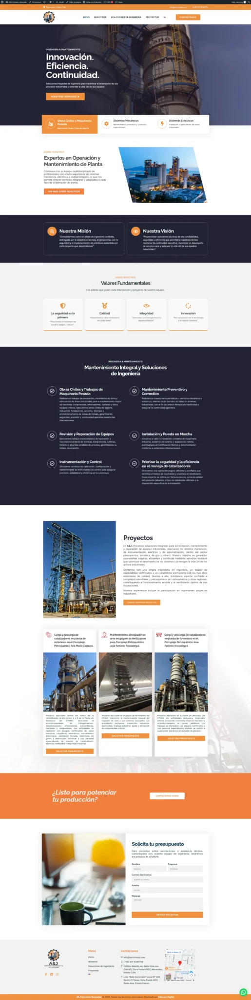 Cliente: Desarrollo web Servicios A&J