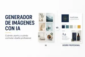 Generador de imágenes IA vs. diseño profesional de marca.