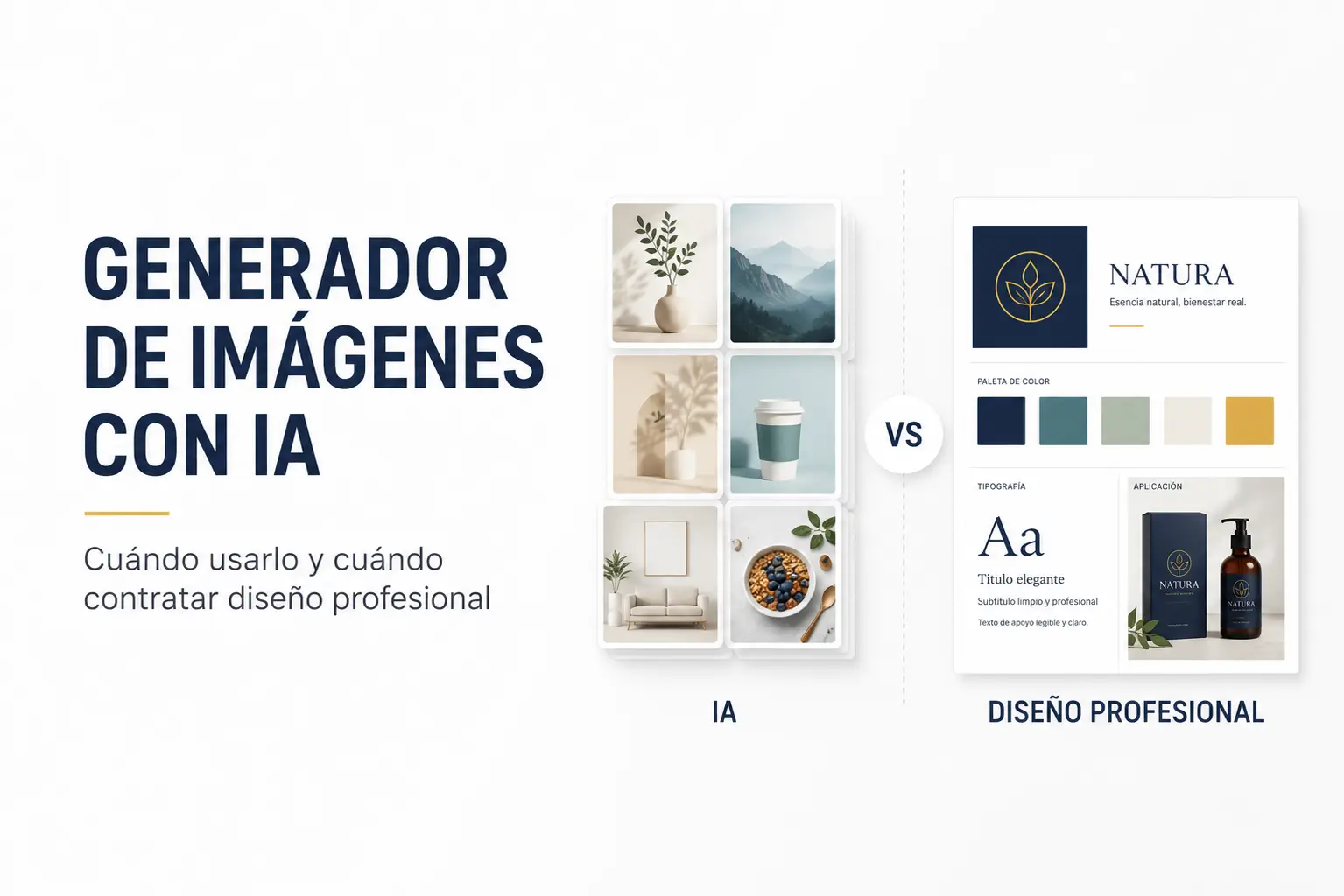Generador de imágenes IA vs. diseño profesional de marca.
